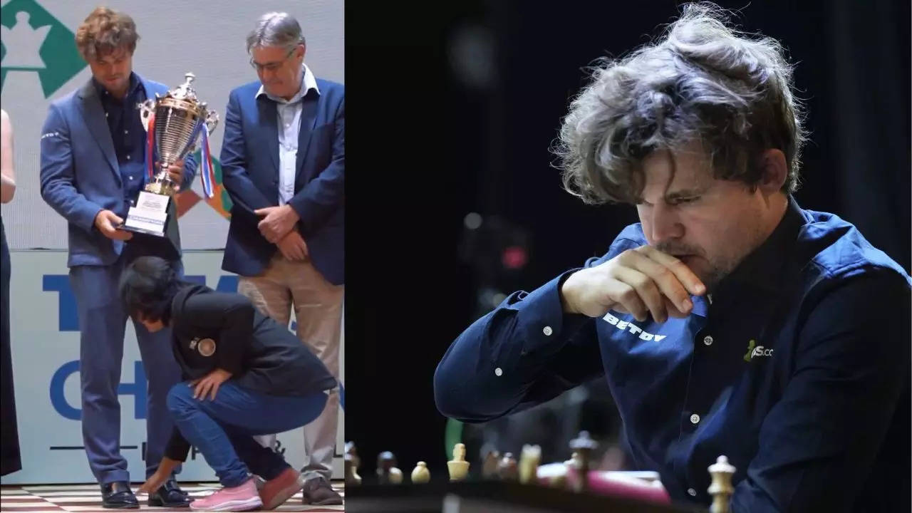 Viral Video: Carlsen left clueless as Indian female player touches feet