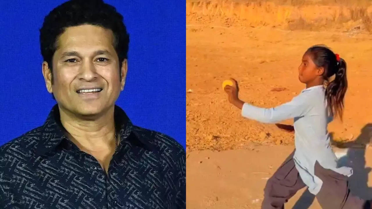 Watch: Sachin mighty impressed with village girl’s bowling