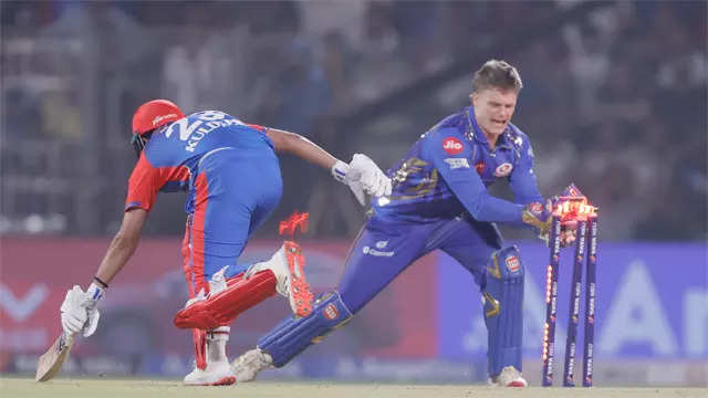Three balls, three wickets! Run-outs derail DC as MI clinch dramatic win