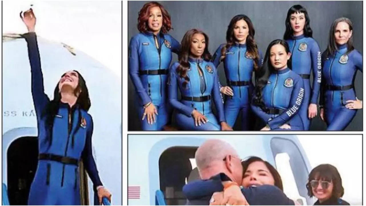 Katy Perry kisses Earth as Blue Origin Rocket returns from Space