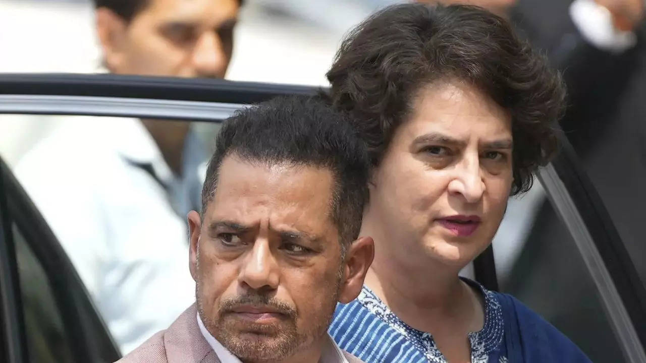 Robert Vadra appears before ED for third straight day in Haryana land deal probe; wife Priyanka Gandhi accompanies him